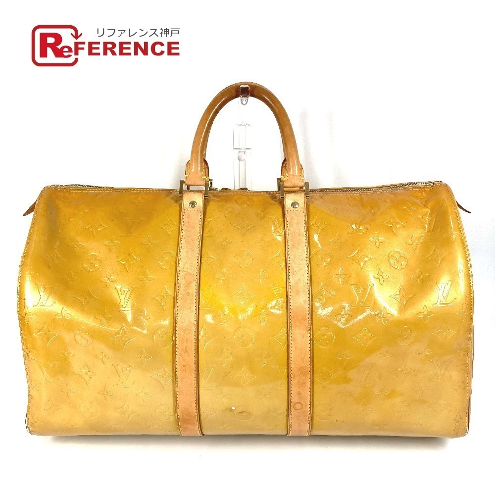 Louis Vuitton Monogram Vernis Patent Mercer Travel Bag Canvas Beige